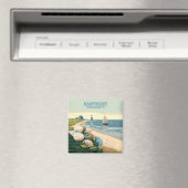 ナンタケットビーチアジンジーズライトハウスボートレトロ マグネット (インサイチュ (食洗機))