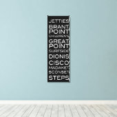 ナンタケットビーチブラック&ホワイトウォールデコール キャンバスプリント (インサイチュ (ウッドフロア))