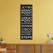 ナンタケットビーチブラック&ホワイトウォールデコール キャンバスプリント (インサイチュ (リビング))