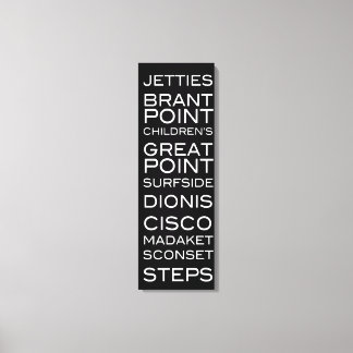 ナンタケットビーチブラック&ホワイトウォールデコール キャンバスプリント