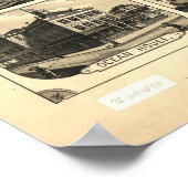 ナンタケットビーチミサ。1881アンティークパノラママップ ポスター (角)