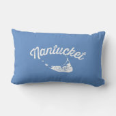 ナンタケットブルーリバーシブル装飾用クッション ランバークッション (裏面)