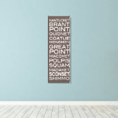 ナンタケットプレイス石板ブラウン&ホワイトウォールデコール キャンバスプリント (インサイチュ (ウッドフロア))