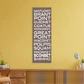 ナンタケットプレイス石板ブラウン&ホワイトウォールデコール キャンバスプリント (インサイチュ (リビング))