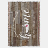 ナンタケットホームタウンパーソナライズされたウッドルック スローブランケット (正面縦)