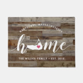 ナンタケットホームタウンパーソナライズされたウッドルック ドアマット (正面)