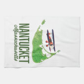 ナンタケットマサチューセッツの地図 キッチンタオル (横)