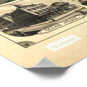 ナンタケットマサチューセッツ1881アンティークパノラママップ ポスター (角)