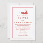 ナンタケットレッドACK結婚式招待状 招待状 (正面)