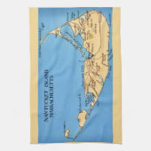 ナンタケット島の地図 キッチンタオル (縦)