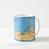 ナンタケット島の地図 コーヒーマグカップ (正面右)