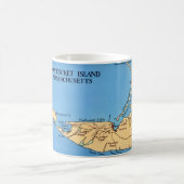 ナンタケット島の地図 コーヒーマグカップ (中央)