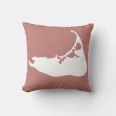 ナンタケット島の白いシルエットマップ クッション (正面)