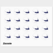 ナンタケット島の結婚式 ナンタケット ネイビー ラウンドシール (シート)