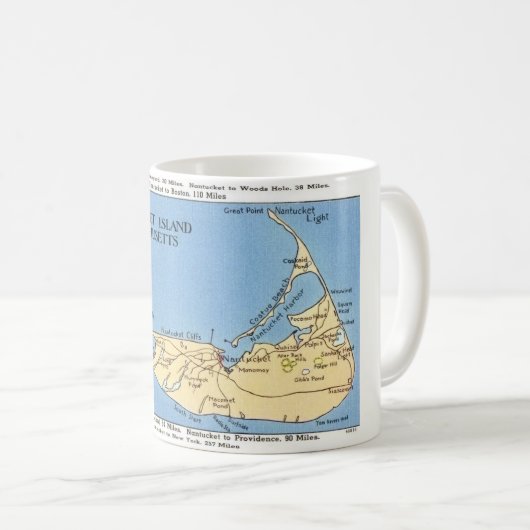 ナンタケット島マップマグ コーヒーマグカップ (正面右)