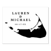 ナンタケット島マップ ウェディング モノグラム ラバースタンプ (インプリント)