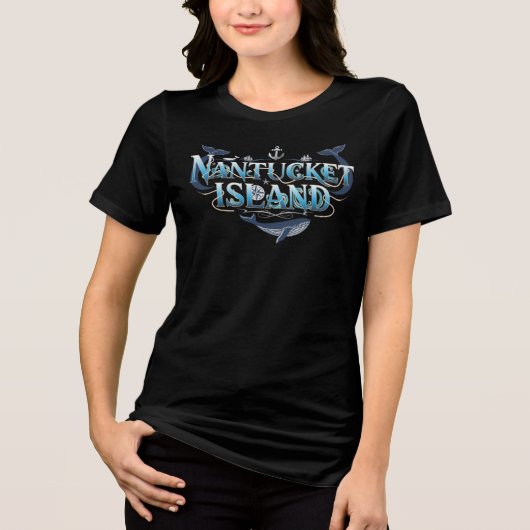 ナンタケット島 マサチューセッツ州 トライブレンドTシャツ (正面)