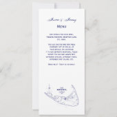 ナンタケット島 MA ヴィンテージマップ ネイビーブルー 招待状 (裏面)