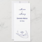 ナンタケット島 MA ヴィンテージマップ ネイビーブルー 招待状 (正面)