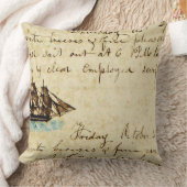 ナンタケット捕鯨船図1841 クッション (ブランケット)