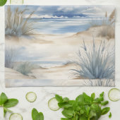 ナンタケット水彩デザイン キッチンタオル (折り畳み)