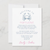 ナンタケット結婚の歓迎バッグ日程 ノートカード (正面)