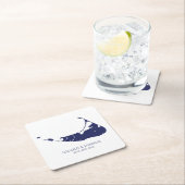 ナンタケット結婚島ナンタケット海軍 スクエアペーパーコースター (インサイチュ)