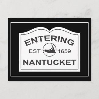 ナンタケット・エストに入る1659サインイン黒白 ポストカード