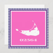 ナンタケット（サコンセット）ジップコードギリシャ語鍵ノートカード ノートカード (正面/裏面)