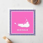 ナンタケット（サコンセット）ジップコードギリシャ語鍵ノートカード ノートカード (正面/裏面インサイチュ)