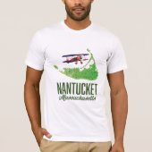 ナンタケット・マサチューセッツ州地図 Tシャツ (正面)