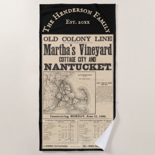 ナンタケット マーサズ・ヴィンヤード 1893 オールドコロニー鉄道 ビーチタオル