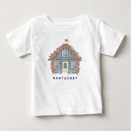 ナンタケット リトル クライミング ローズ コテージ ベビーTシャツ