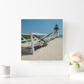 ナンタケット。古木製灯台 スクエア壁時計 (ホーム)