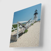 ナンタケット。古木製灯台 スクエア壁時計 (傾斜)