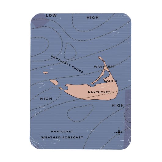 ナンタケットUSA天気図 マグネット (縦)