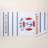 ナンタケ航海のパーソナライズされたット ビーチタオル (正面)