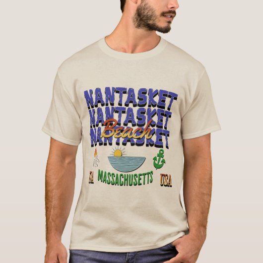 ナンタスケットビーチ、マサチューセッツ州ハル Tシャツ (正面)