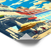 ナントスフランストラベルアートヴィンテージイラストレーション ポスター (角)