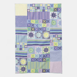 ナンナのニットかわいらしクロシェフェイクット毛布パターン キッチンタオル