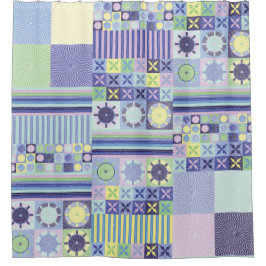 ナンナのニットかわいらしクロシェフェイクット毛布パターン シャワーカーテン