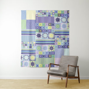 ナンナのニットかわいらしクロシェフェイクット毛布パターン タペストリー