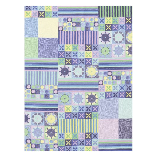 ナンナのニットかわいらしクロシェフェイクット毛布パターン テーブルクロス (正面)