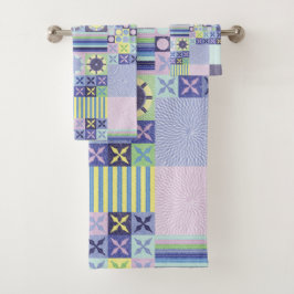 ナンナのニットかわいらしクロシェフェイクット毛布パターン バスタオルセット