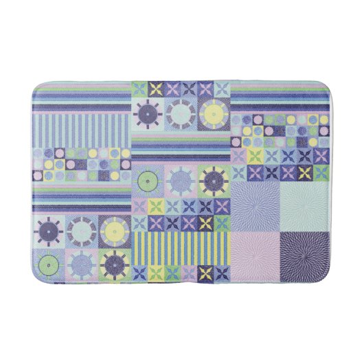 ナンナのニットかわいらしクロシェフェイクット毛布パターン バスマット (正面)