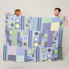 ナンナのニットかわいらしクロシェフェイクット毛布パターン フリースブランケット