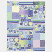 ナンナのニットかわいらしクロシェフェイクット毛布パターン フリースブランケット (正面)