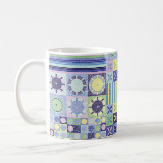 ナンナのニットかわいらしクロシェフェイクット毛布パターンC コーヒーマグカップ (左)