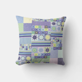 ナンナのプリティーな擬似ニット編み物ブランケットパターン クッション