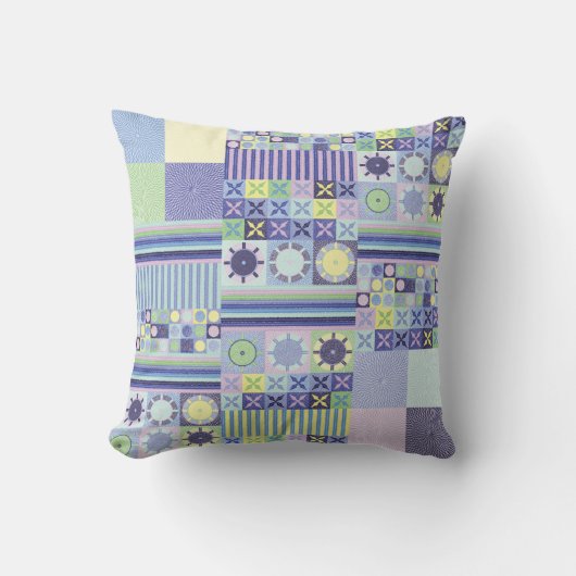 ナンナのプリティーな擬似ニット編み物ブランケットパターン クッション (正面)